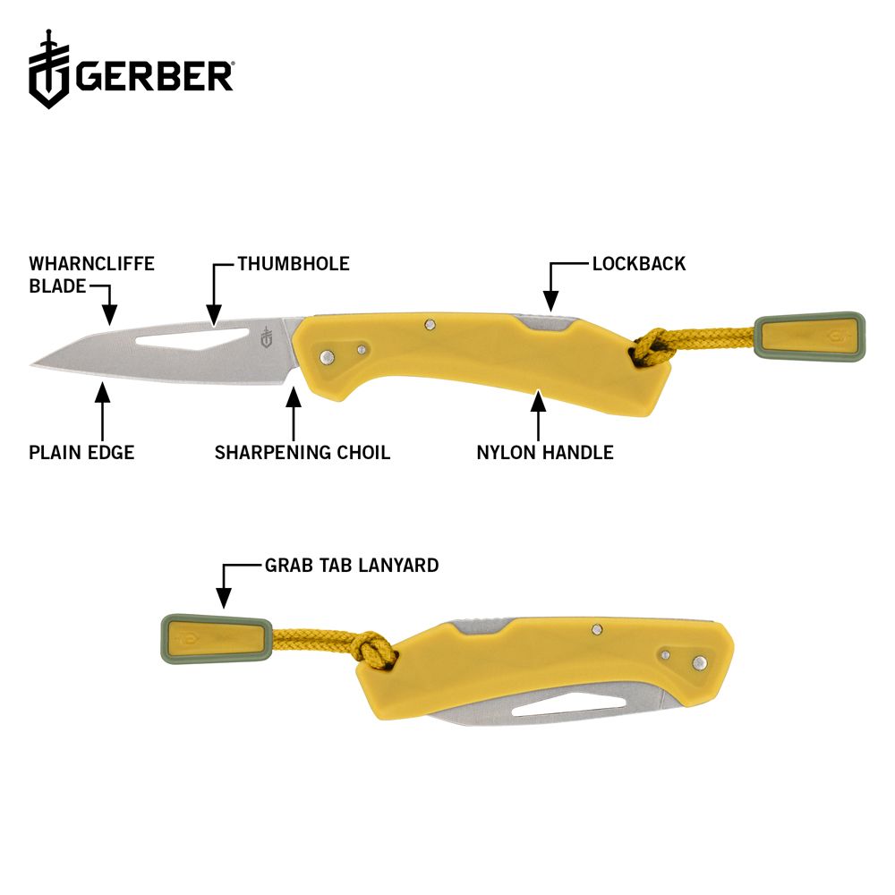 Gerber LST mini taittoveitsi, keltainen