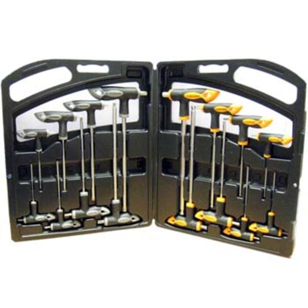 Torx- och insexnyckelsats med T-handtag 16 delar