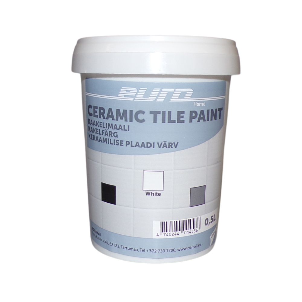 Euro Ceramic Tile Paint kakelfärg 0,5 L gråvit RAL 9002