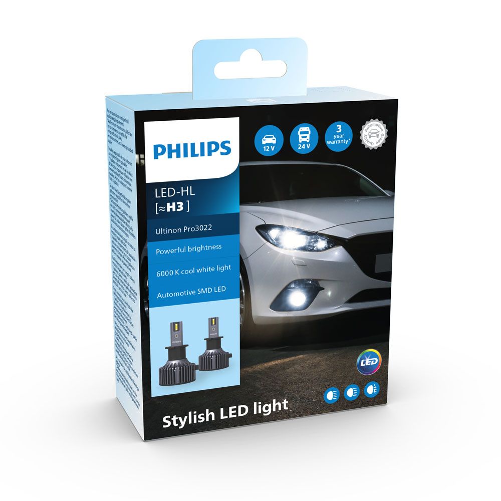 Philips Ultinon Pro 3022 LED H3 ajoneuvopolttimopari