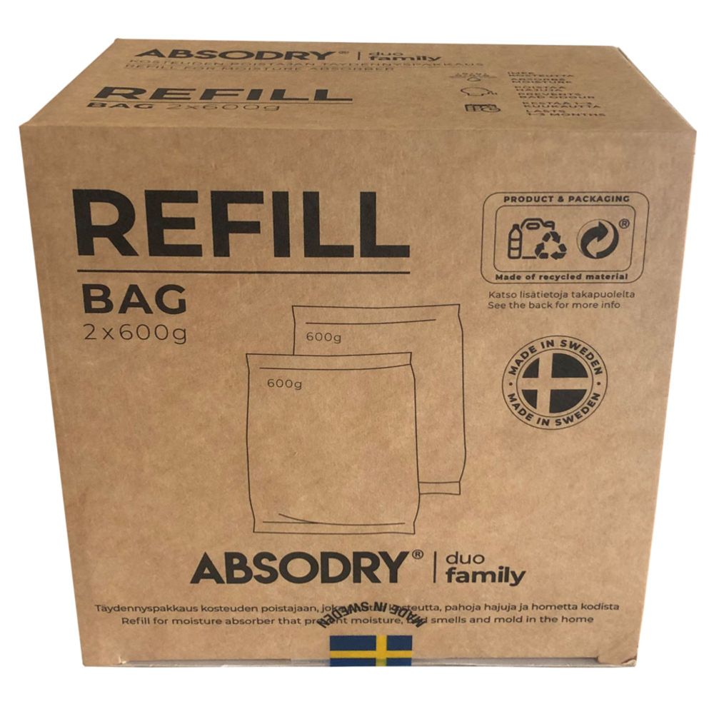 Absodry Duo Family fuktslukare refill 2 x 600 g