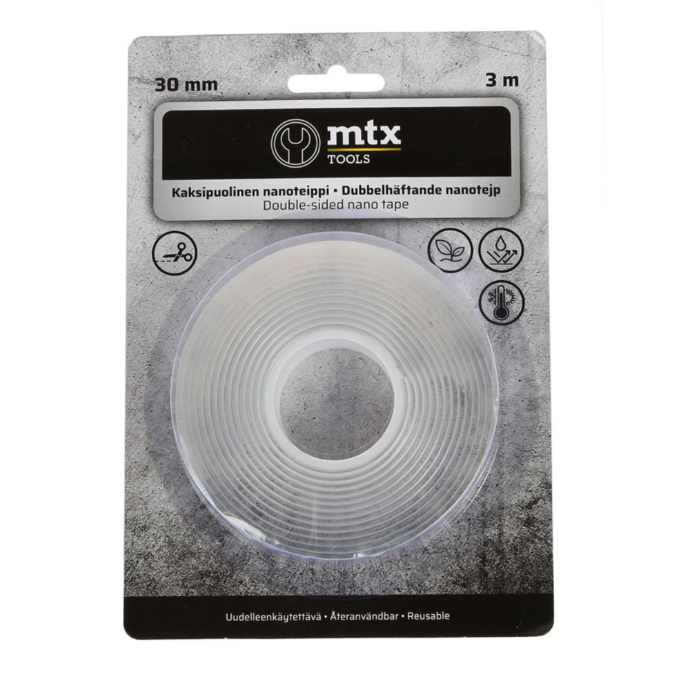 MTX kahepoolne nano-teip läbipaistev 30 mm x 3 m