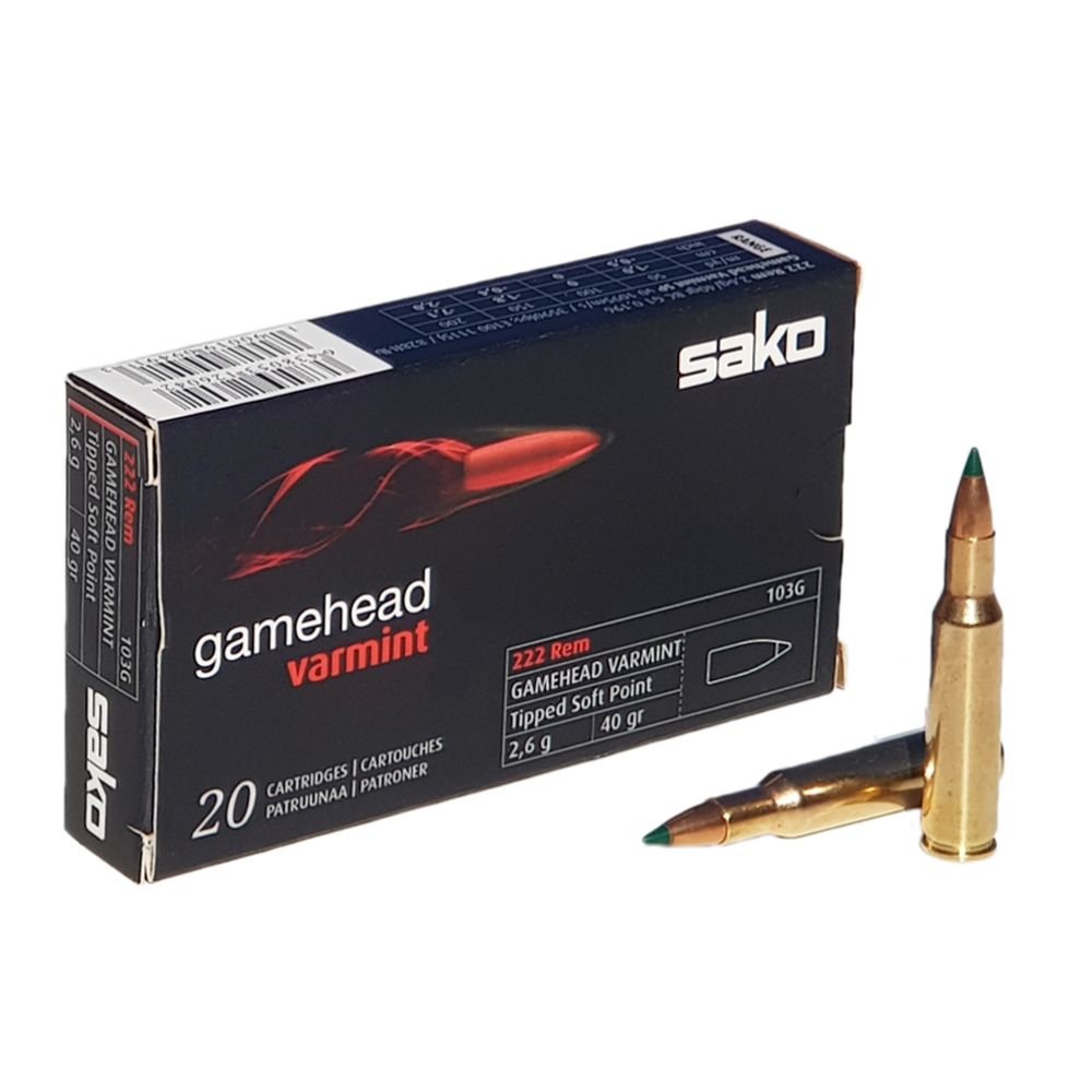 Sako Gamehead .222 Rem 3.5/55 SP 110G 20 kpl