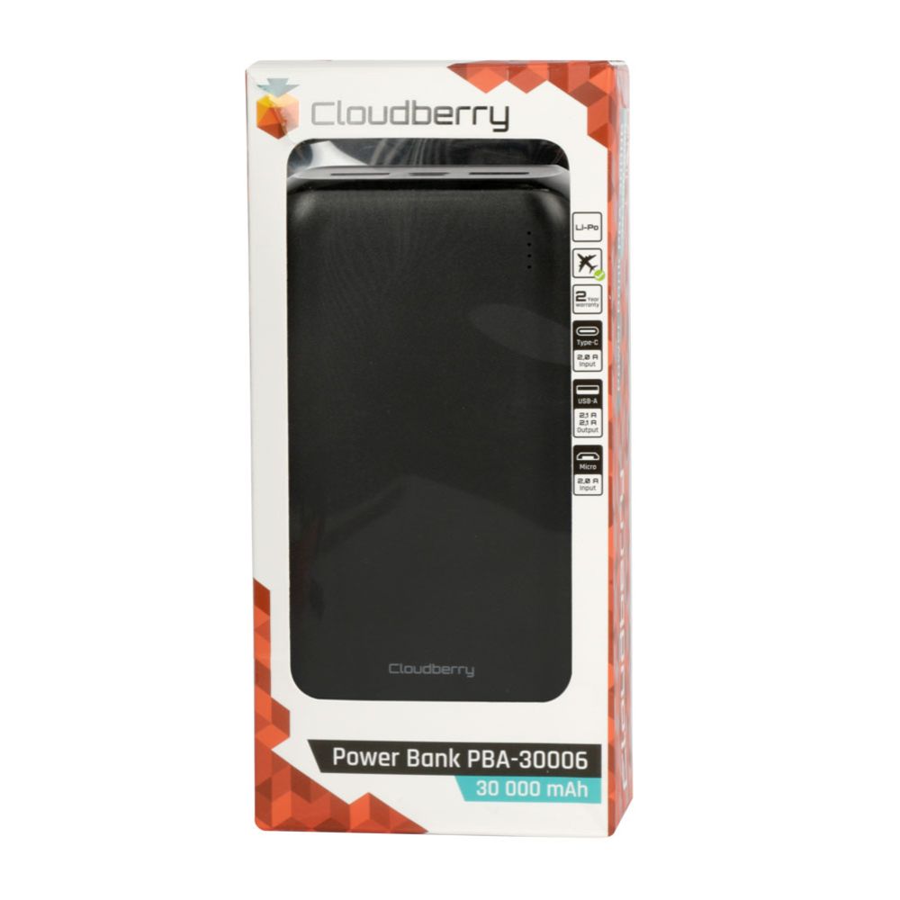 Cloudberry akupank, 30 000 mAh, 2 x 2,1 A