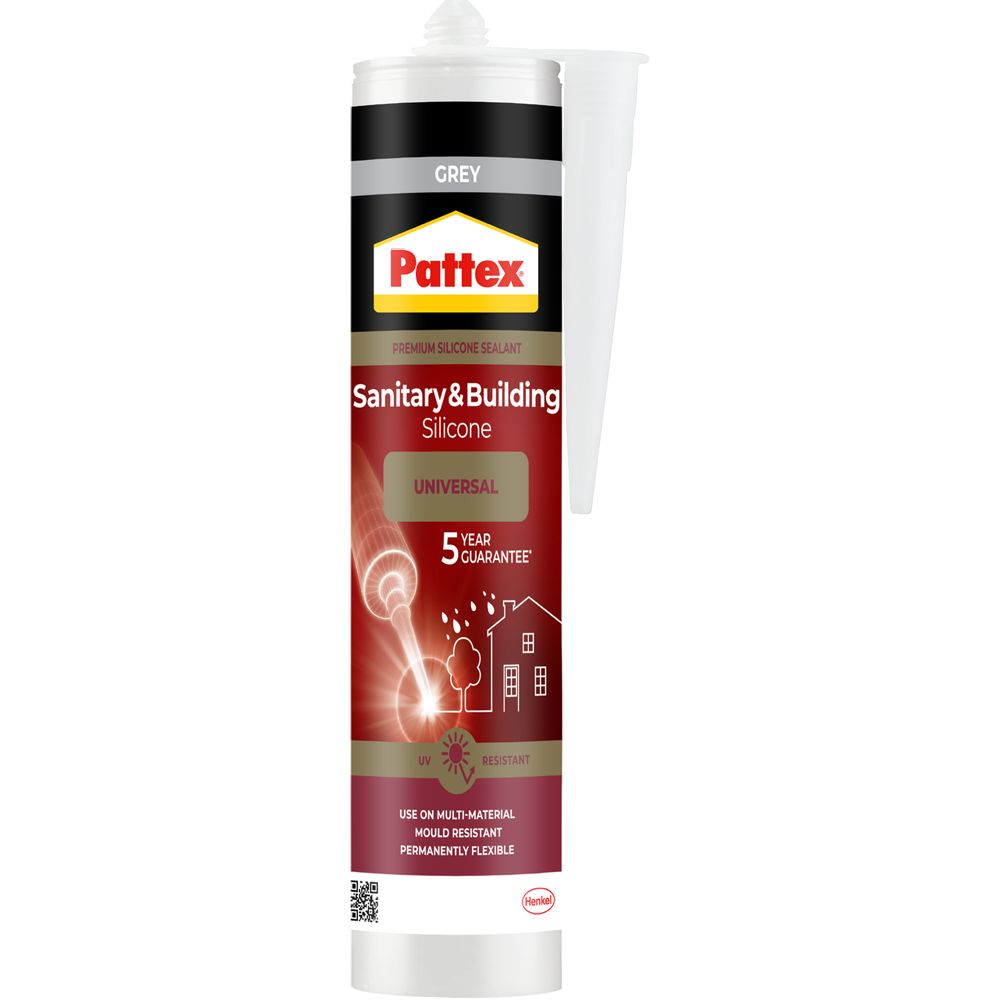 Pattex saniteetti- ja rakennussilikoni 280 ml harmaa