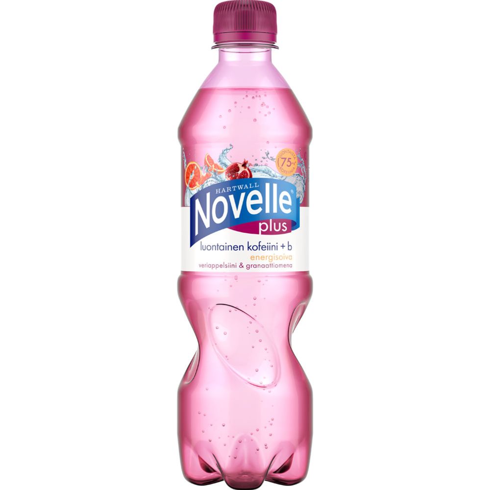 Novelle Plus Kofeiini + B6 + B12 Veriappelsiini-Granaattiomena 0,5l