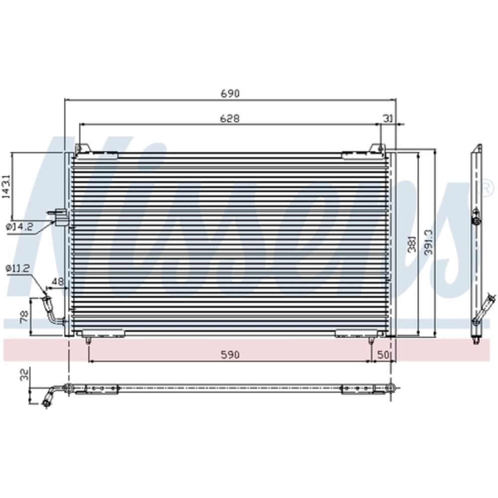 Ilmastointilaitteen lauhdutin 30-00296