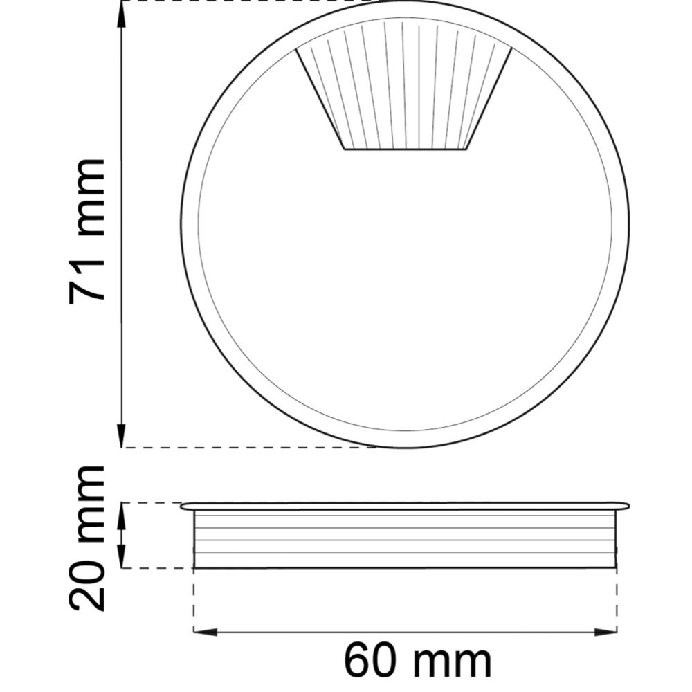 Habo kabelgenomföring 60mm vit