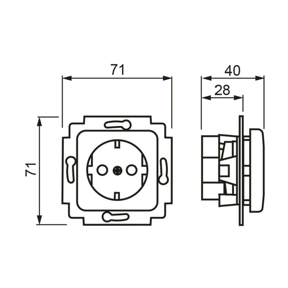 ABB Jussi 1-osaline pistikupesa, IP21, valge