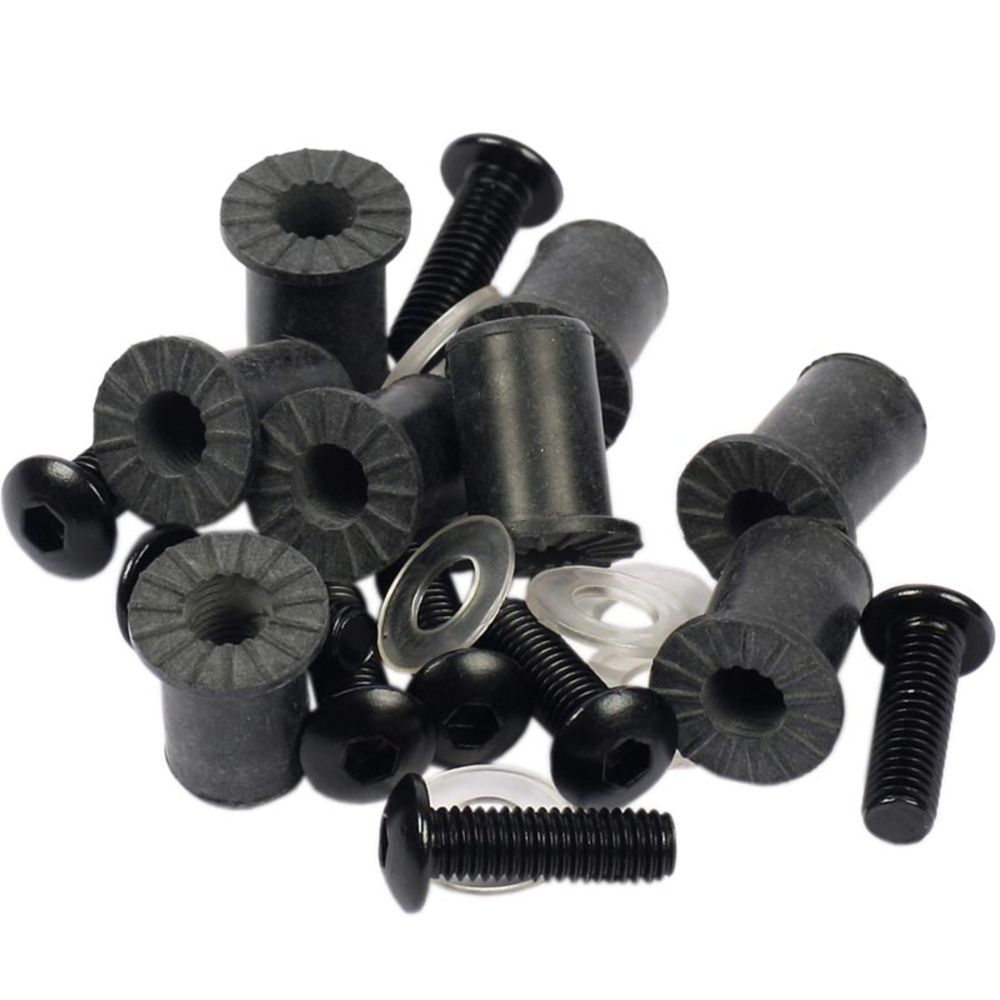 DZ Hardware kattekruvide komplekt must 8 tk