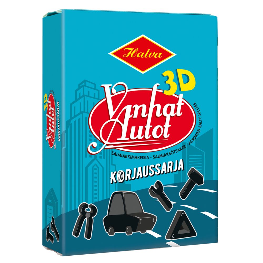 Halva Vanhat Autot 3D Korjaussarja salmiakki 230 g
