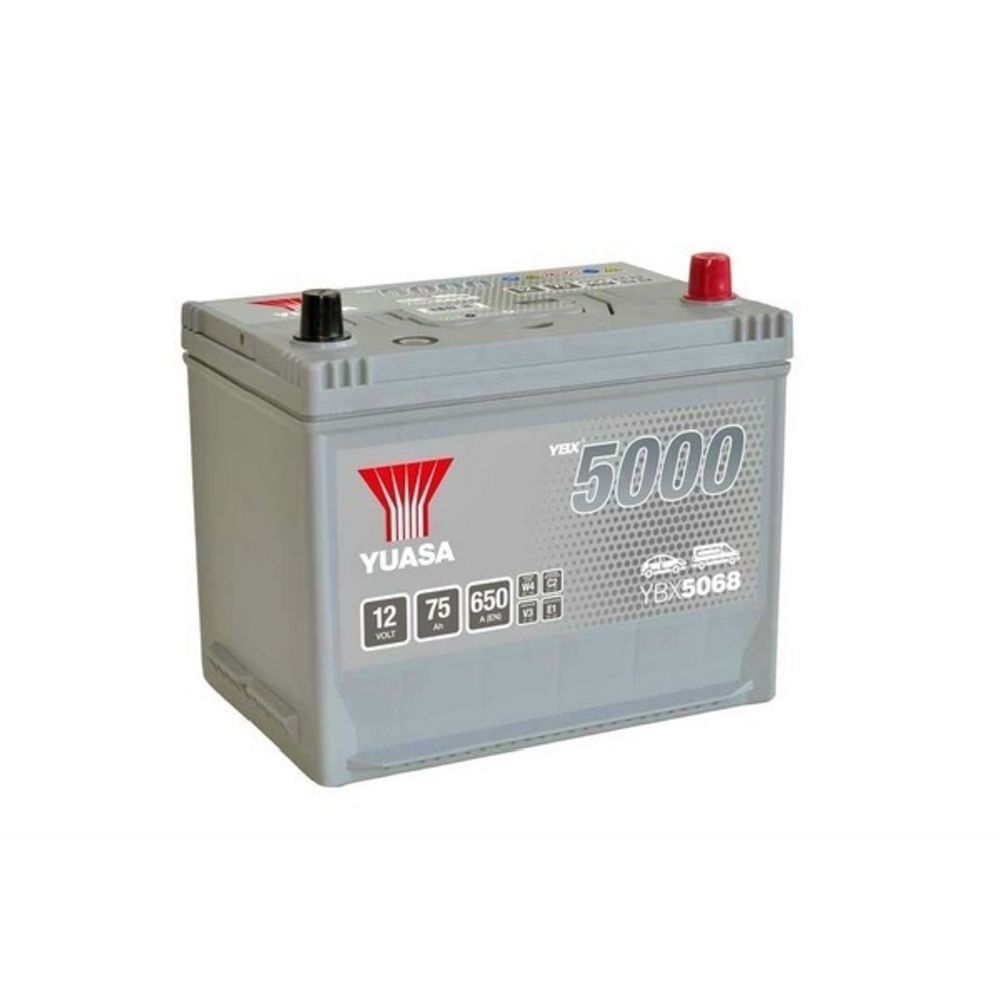 Yuasa YBX5068 75Ah / 650A akku P269 x L174 x K225 -+