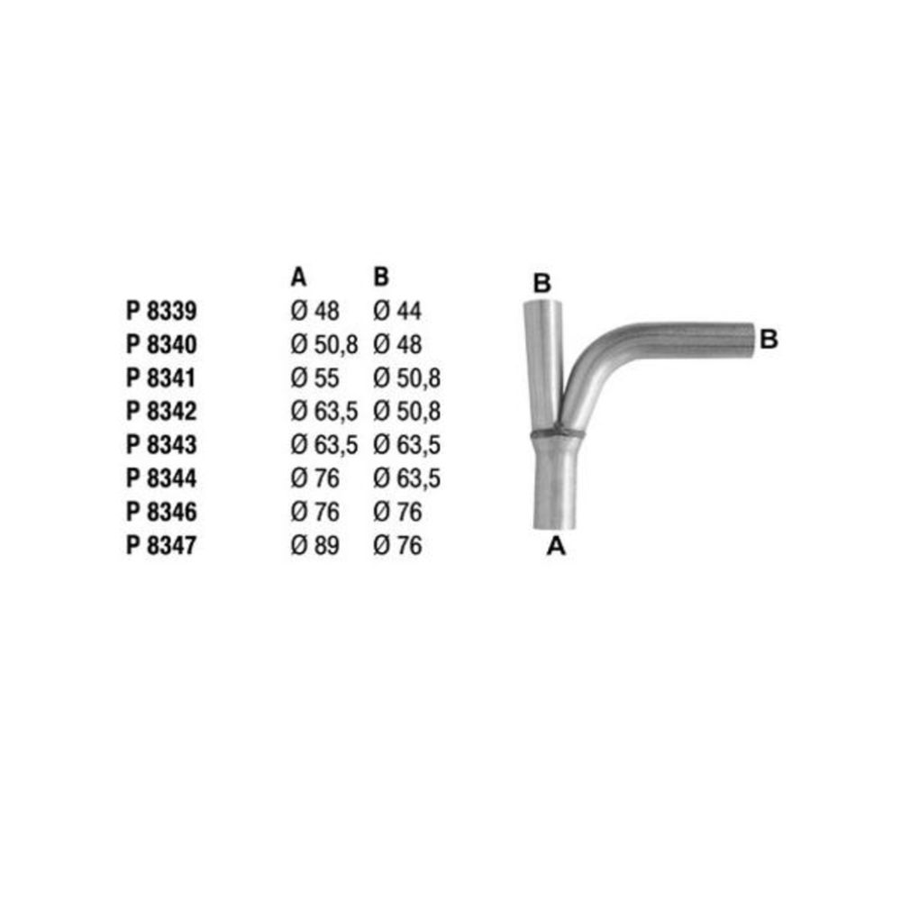 Y-toru ø63 mm/2-1/2" -> 2x ø51 mm/2"