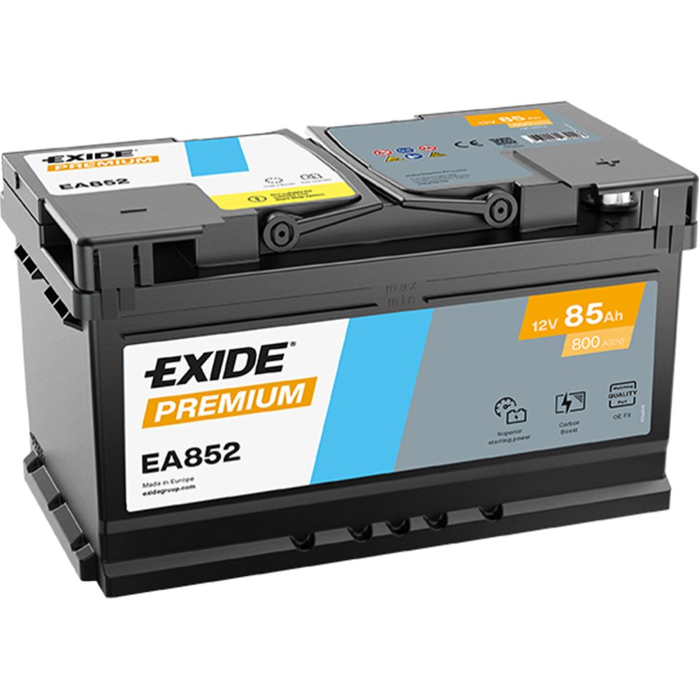 Exide EA852 85 Ah / 800 A aku, P 315 x L 175 x K 175 -+