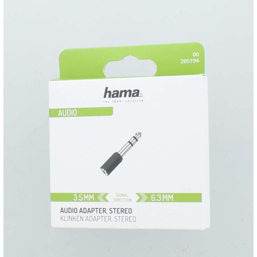 Hama Audioadapteri, 3,5 mm naaras (stereo) - 6,3 mm uros (stereo)