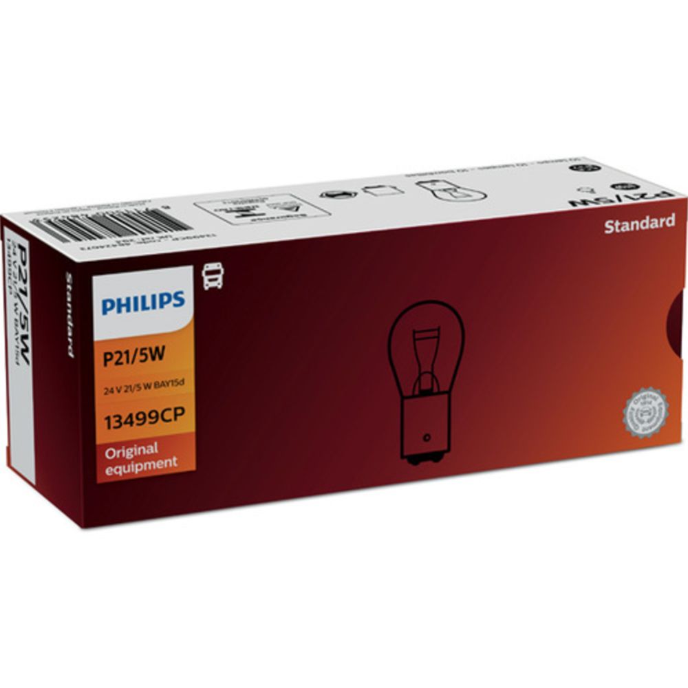 Philips Standard BAY15d-pirn, 24 V, 21/5 W, P21/5W, 10 tk