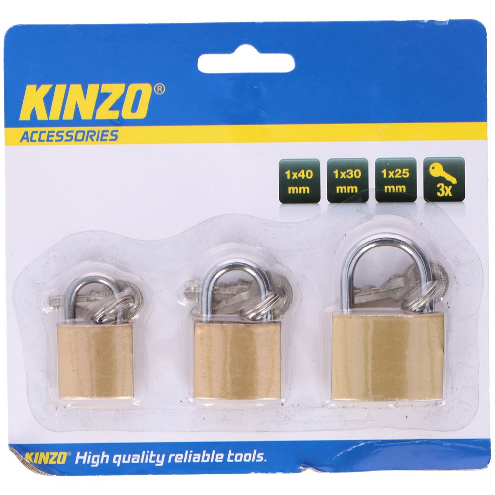 Kinzo riippulukkosarja 3 kpl 40/30/25 mm