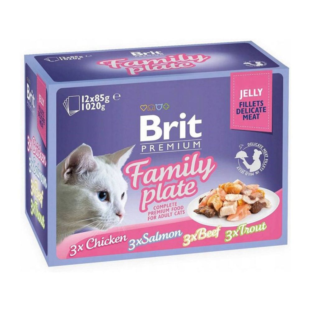 Brit Premium Cat Fillets gelémåltider multipack 12 x 85 g