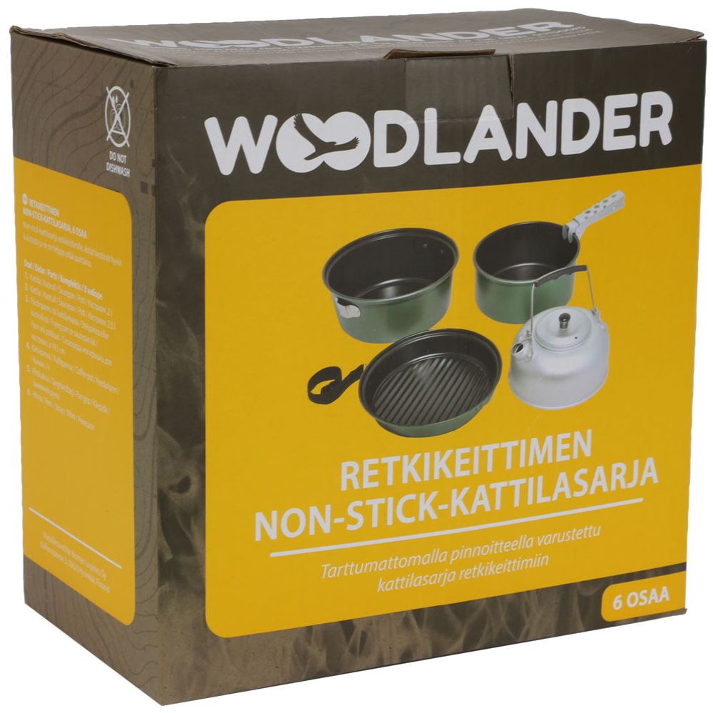Woodlander retkikeittimen kattilasarja nonstick  6-osainen