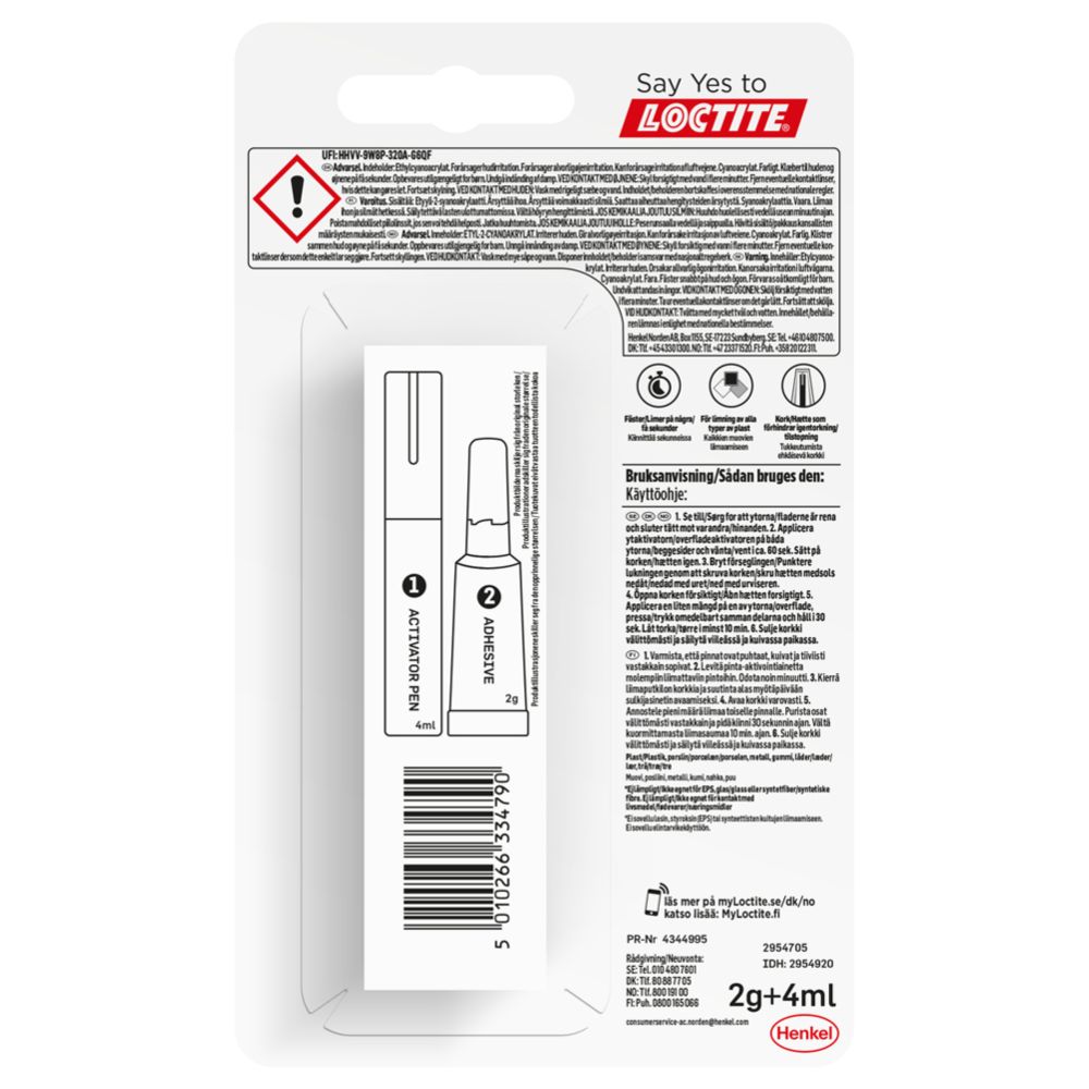 LOCTITE Super Glue All Plastics muoviliima 2 g + 4 ml
