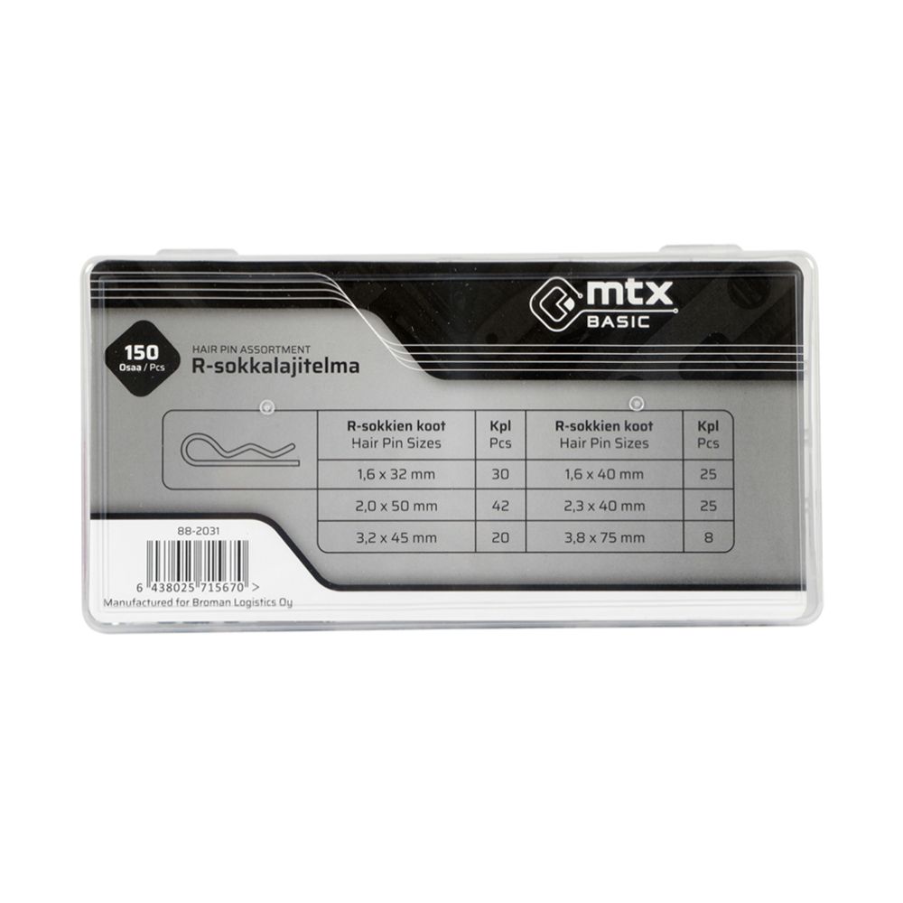 MTX Basic vedrusplintide komplekt 150-osaline