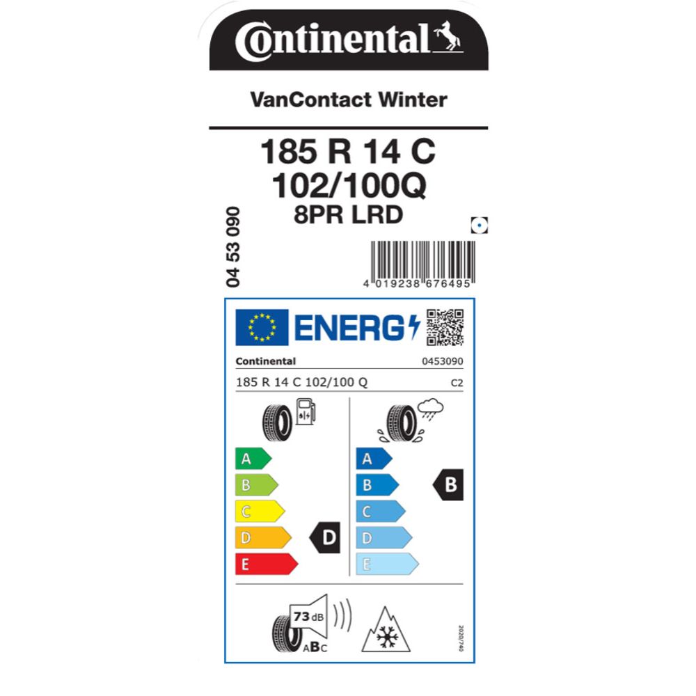 Continental VanContact Winter 8PR 185/80 R14C 102Q kitkarengas