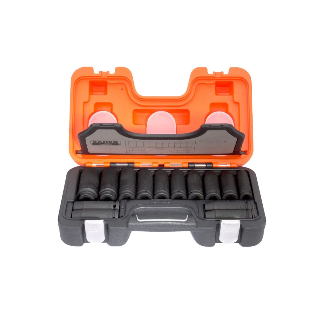Bahco DD/S14 14-osaline pikkade jõupadrunite komplekt, 1/2", 10—27 mm