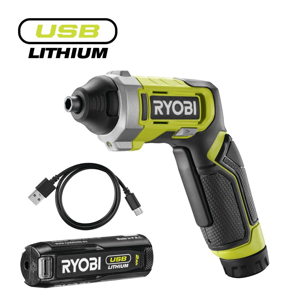 Ryobi Skruvmejselset RSD4-120T USB Lithium 2,0 Ah