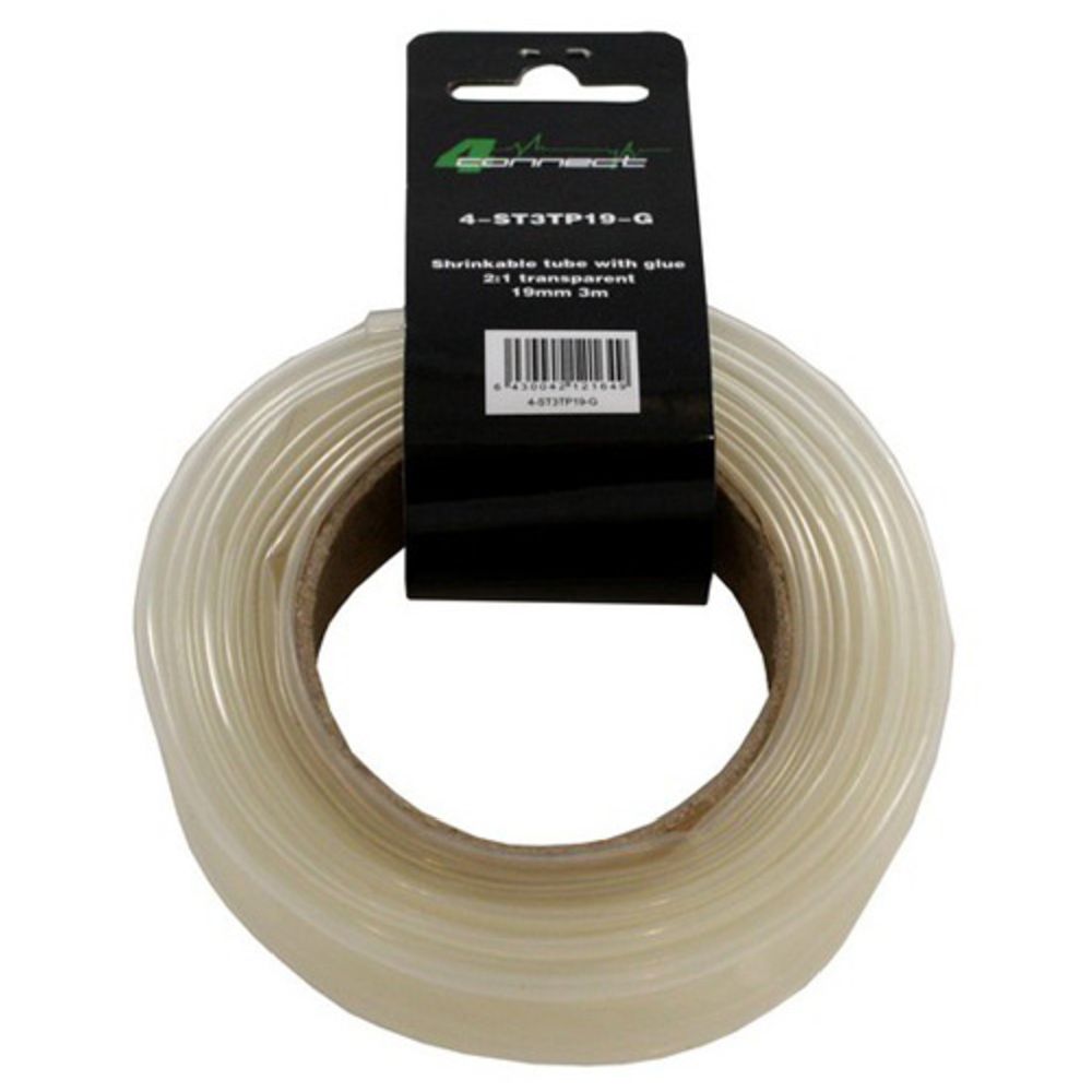 Four Connect krympslang, 2:1 transparent med lim 19 mm 3 m