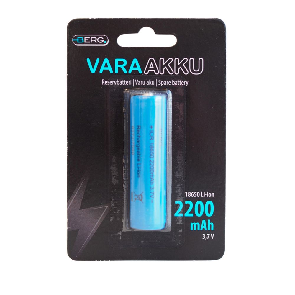 Berg 18650 Li-ion aku, 2200 mAh, 3,7 V