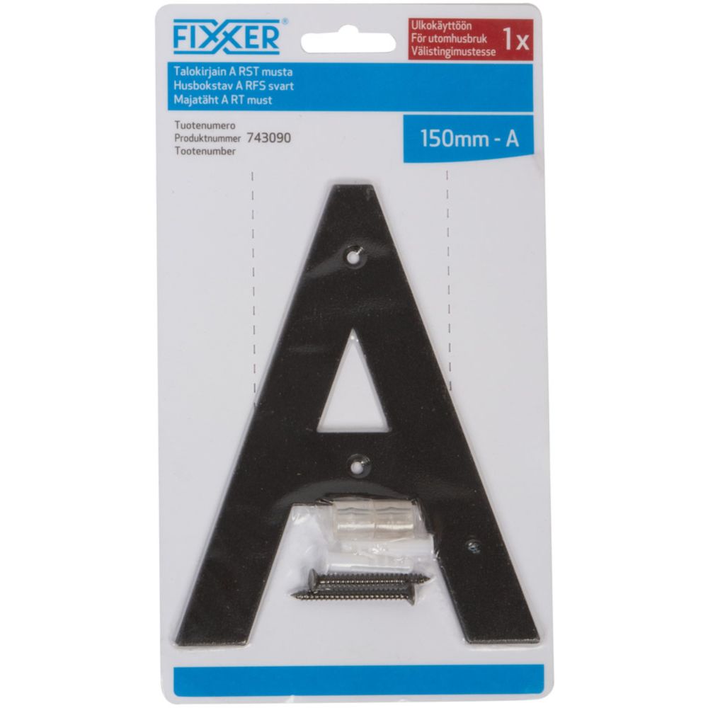 Fixxer® majatäht A, must, 15 cm