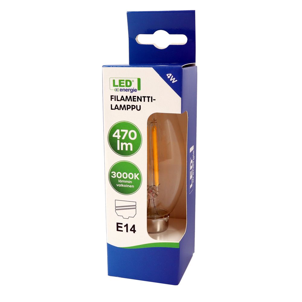 Led Energie filamenttilamppu C35 / E14 4 W 470 lm 3000 K kirkas