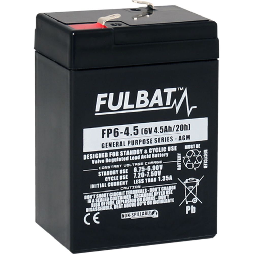 Fulbat AGM-batteri 6 V 4,5 Ah