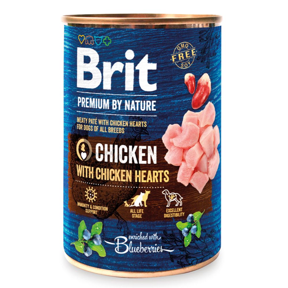 Brit Premium by Nature kyckling & kycklinghjärtan 400 g
