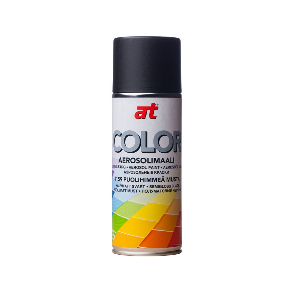 AT-Color aerosoolvärv, poolmatt must, 400 ml