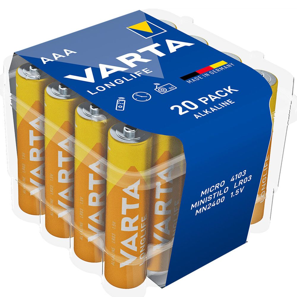 VARTA Longlife AAA paristo rasia 20 kpl