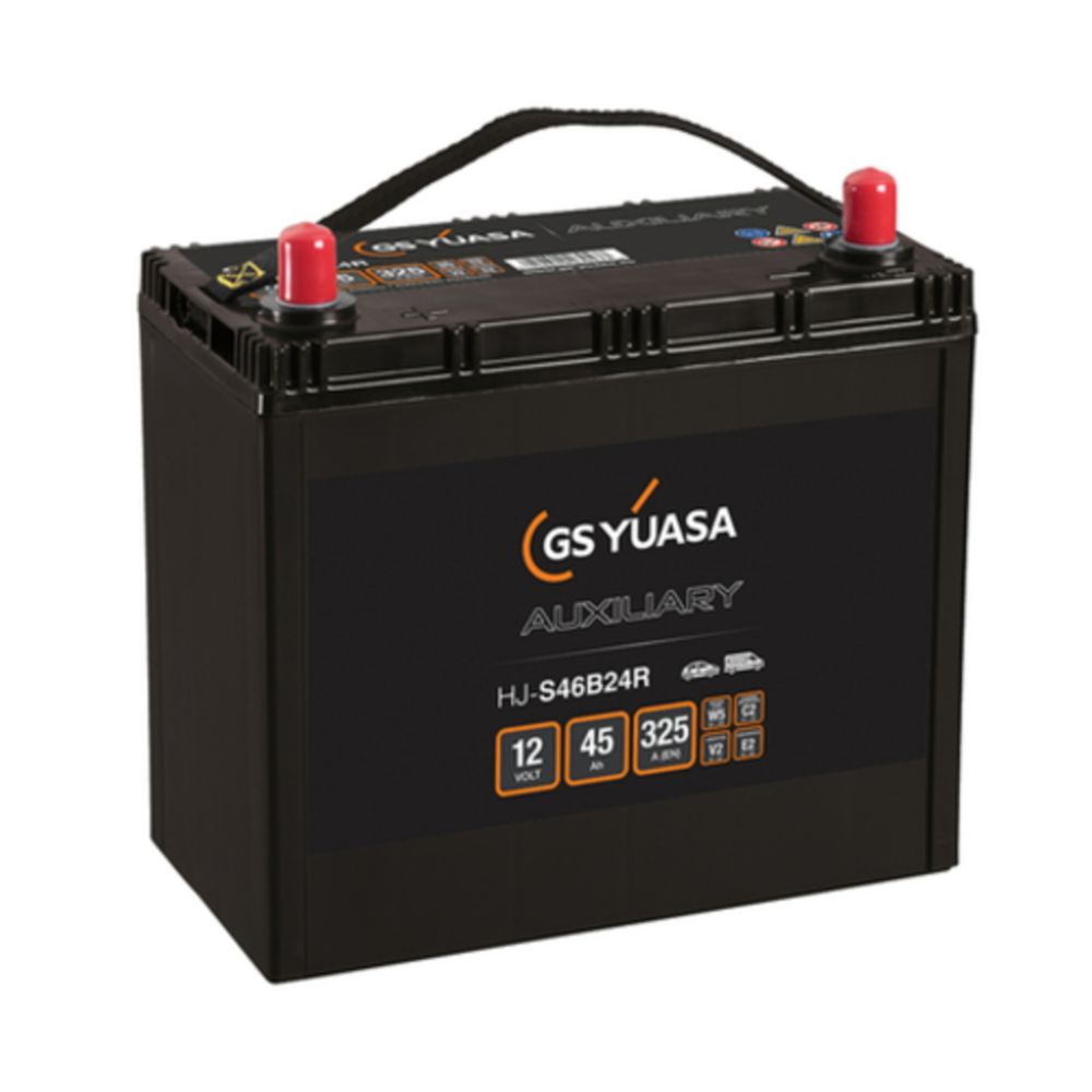 Yuasa HJ-S46B24R 45Ah / 325A AGM-batteri L238 x B129 x H227 +-