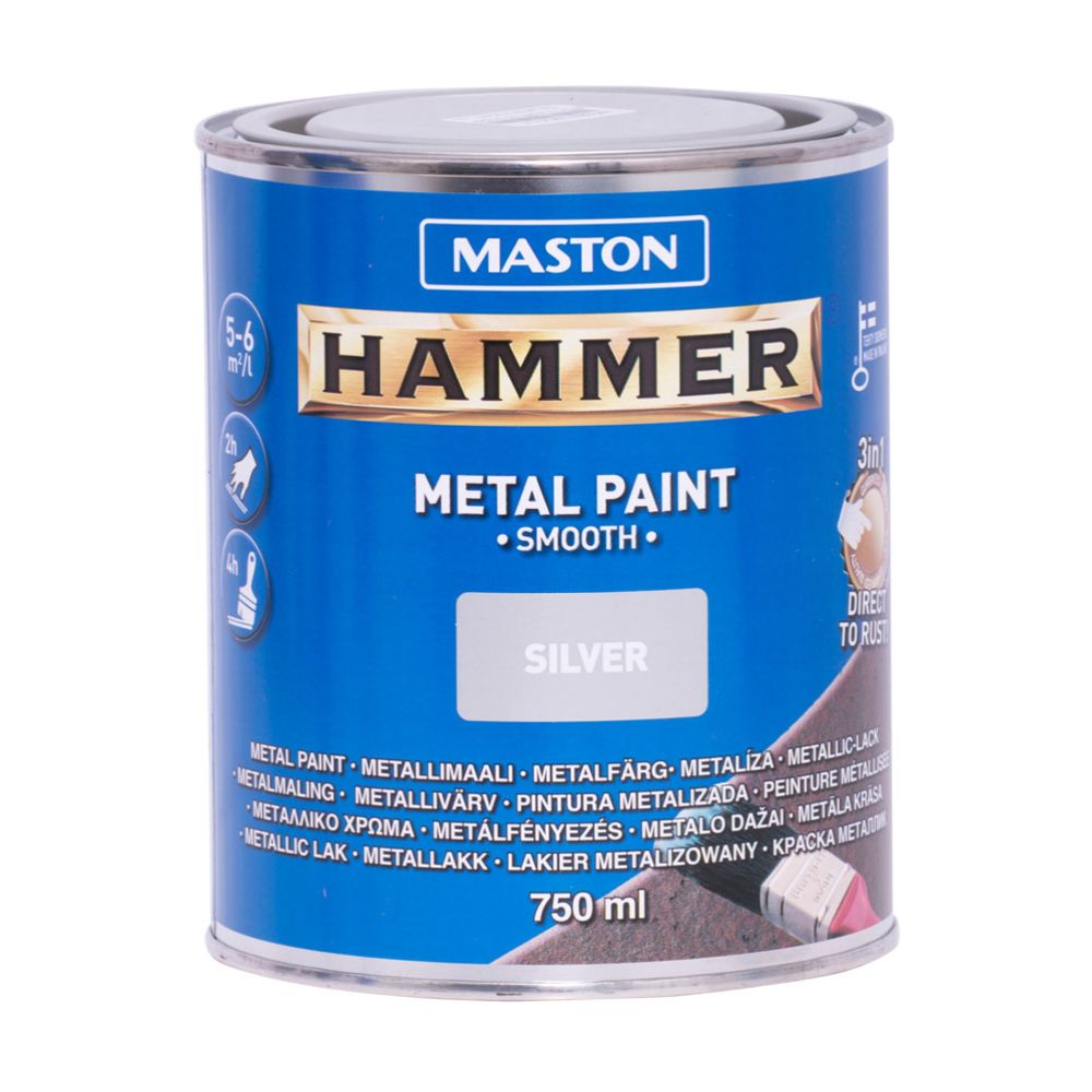 Hammer metallikaitsevärv, sile, hõbe, 750 ml