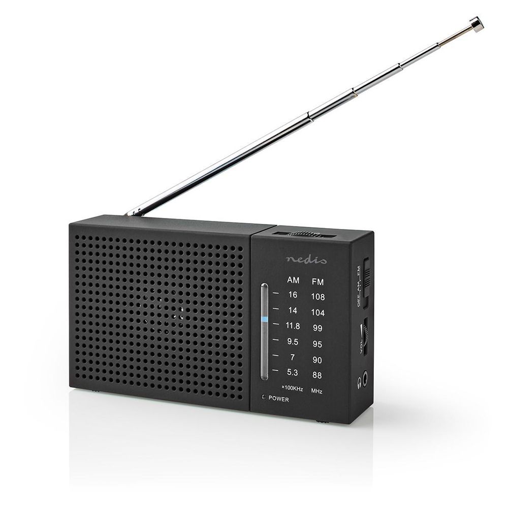 Nedis portabel FM-radio med batteridrift