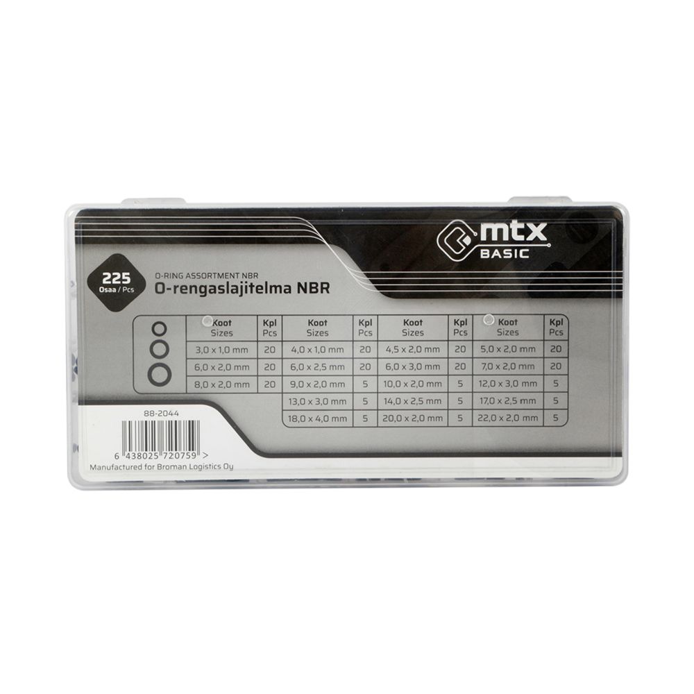 MTX Basic O-rengaslajitelma 225 kpl