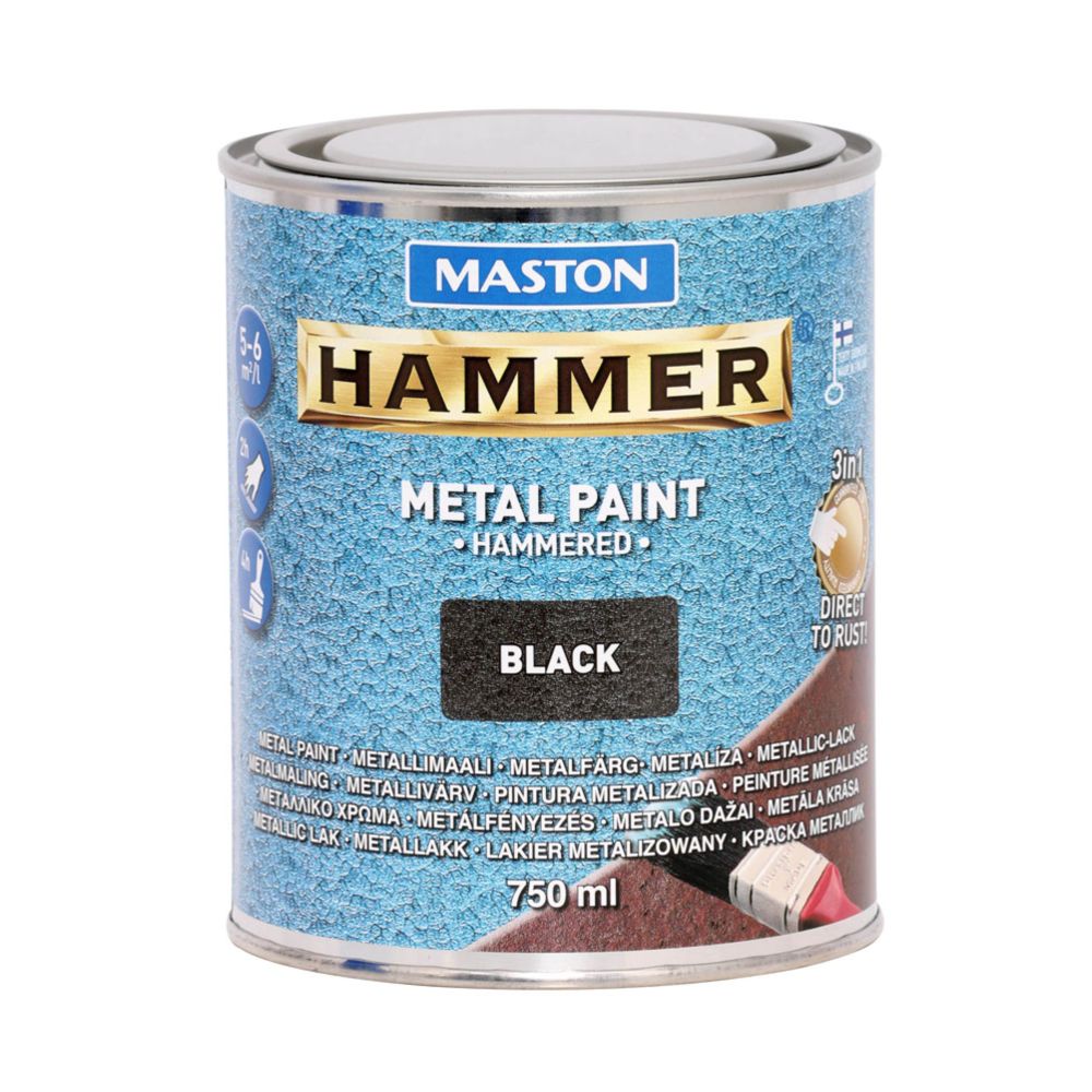 Hammer metallivärv, vasaralakk, must, 750 ml