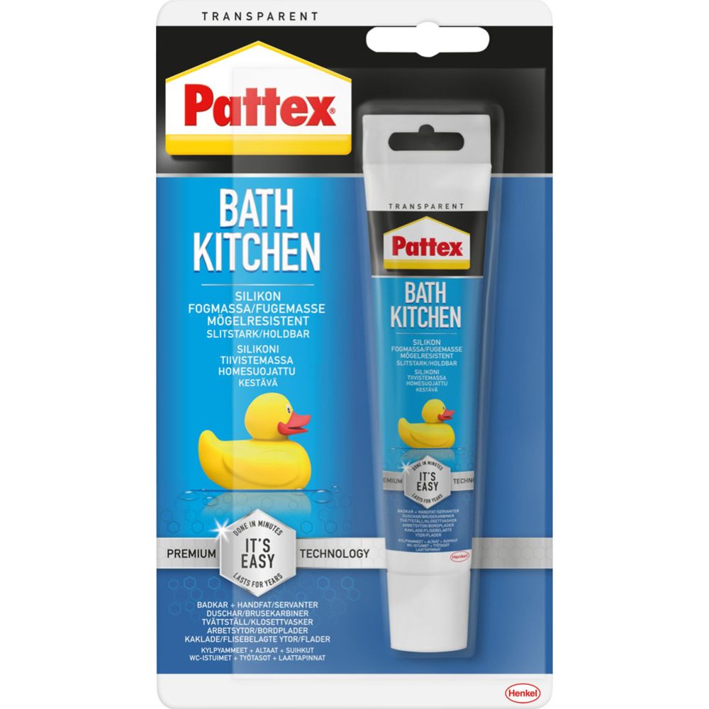Pattex Bath & Kitchen silikonimassa, väritön 50 ml
