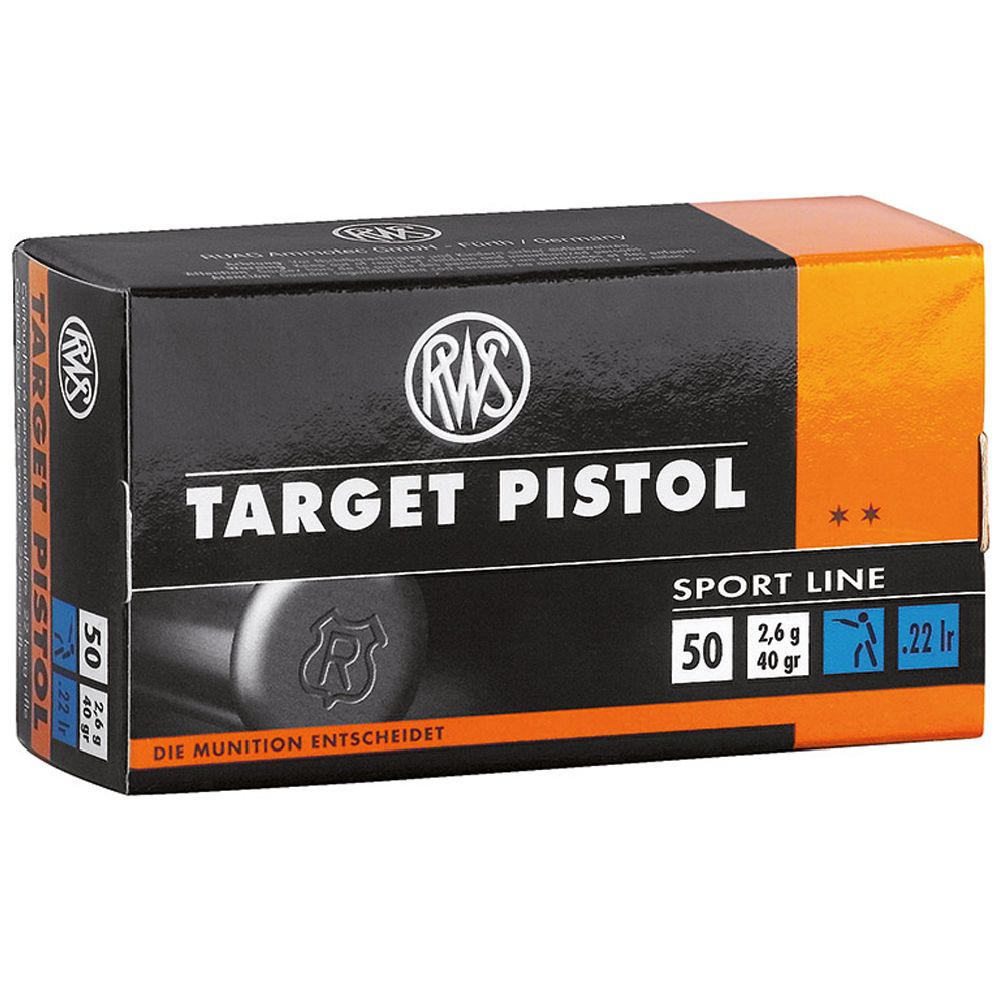 RWS Target Pistol .22 LR 2,6g/40gr LRN 50 kpl
