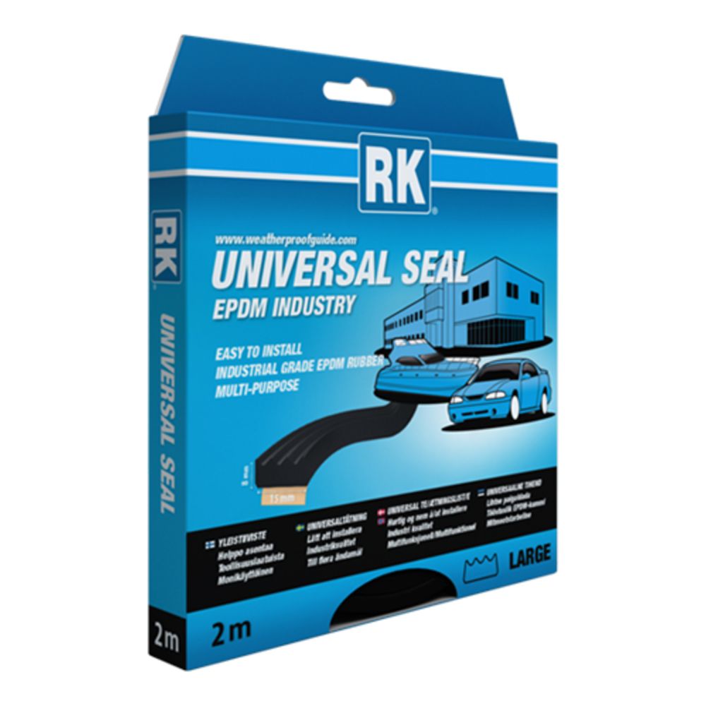 RK EPDM tätninglist universal 8 x 15 mm, 2 m svart