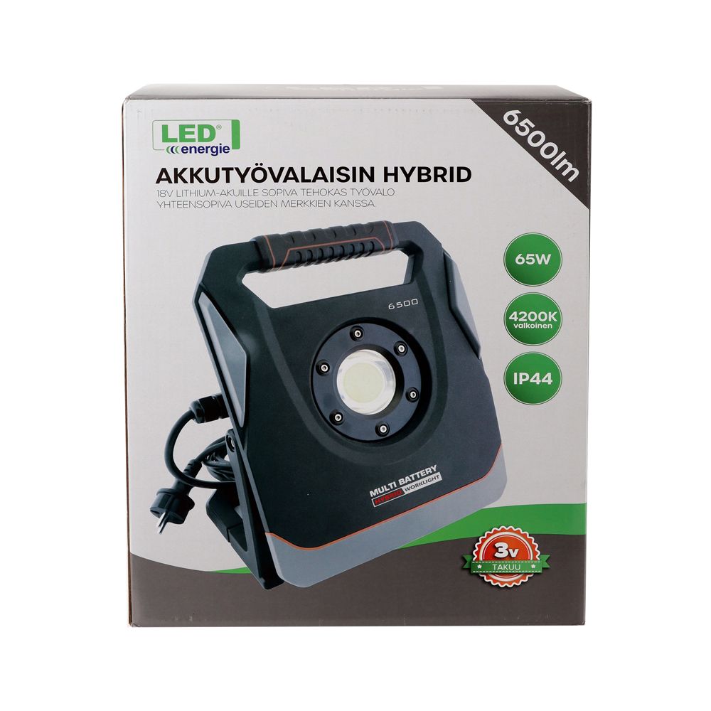 Led Energie Hybrid batteridriven arbetsbelysning 65W 4200K 6500lm