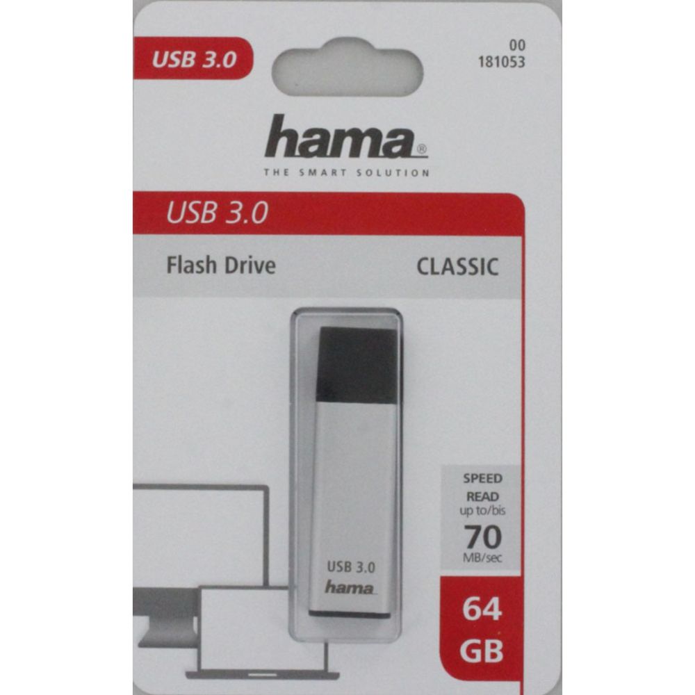 Hama Classic muistitikku USB 32GB USB 3.0, 70MB/s, hopea