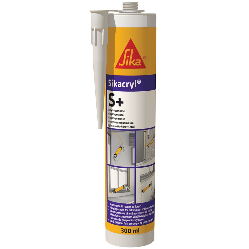 Sika Sikacryl S+ akryylimassa, valkoinen 300 ml