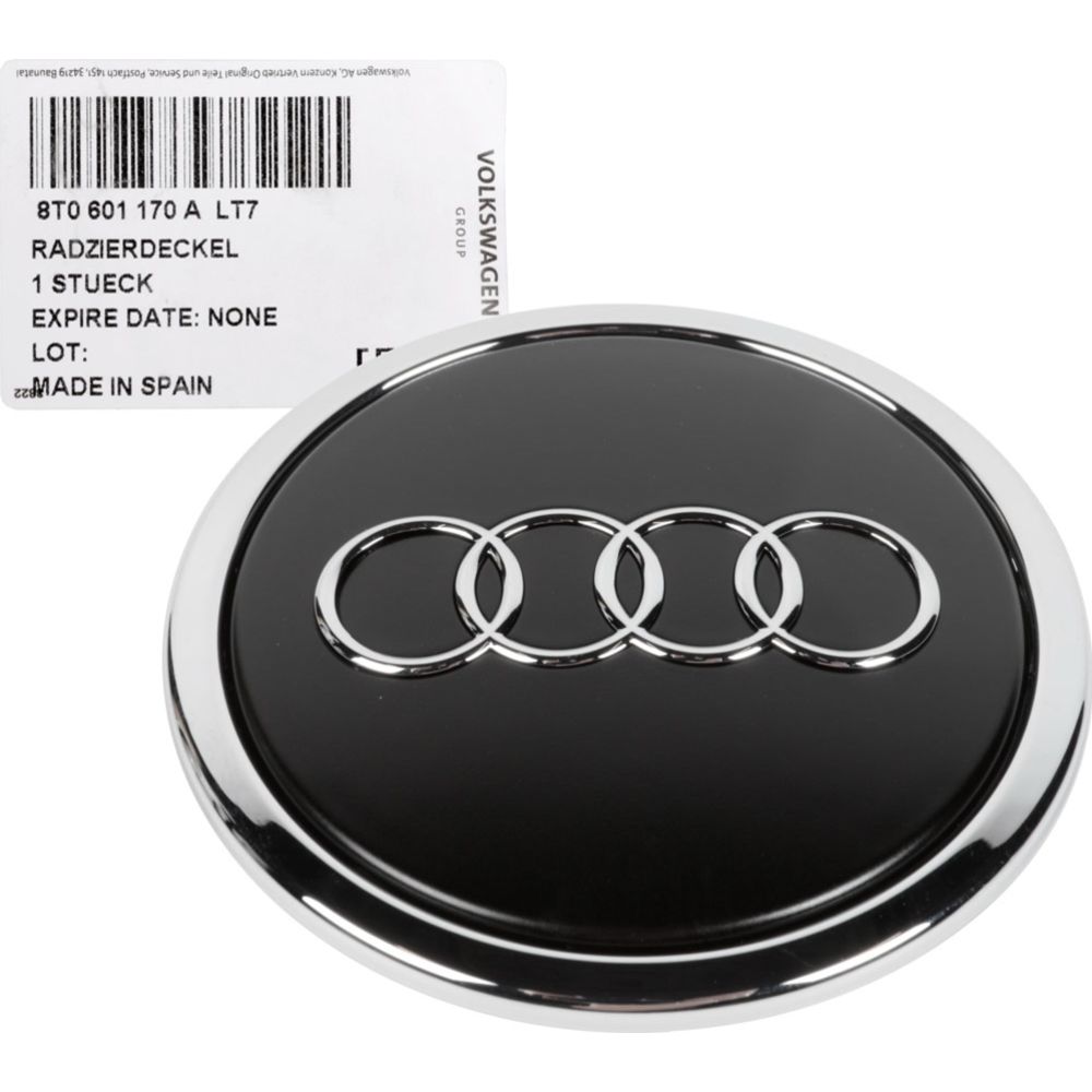 Vanteen keskiömerkki mattamusta ø68mm Audi alkuperäinen