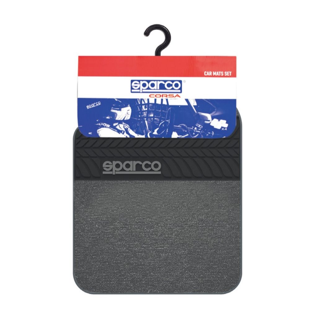 Sparco bilmattsats 4 delar textil grå