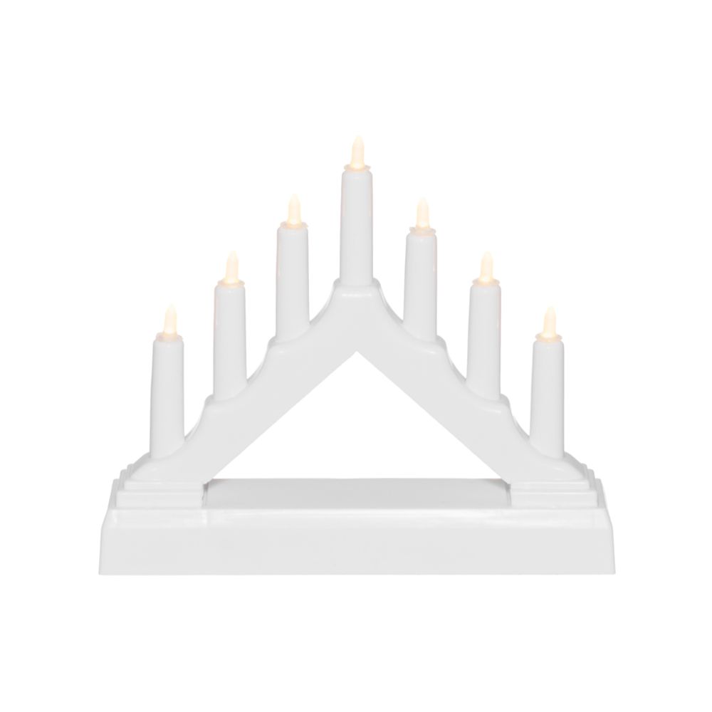 Finnlumor 7-armad LED-ljusstake mini 13 cm vit
